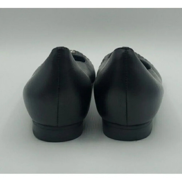Brighton 'Barb' Black Leather Ballet Flats w/Silver Accent / Charm Size 8M - Picture 5 of 10